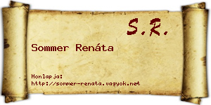 Sommer Renáta névjegykártya